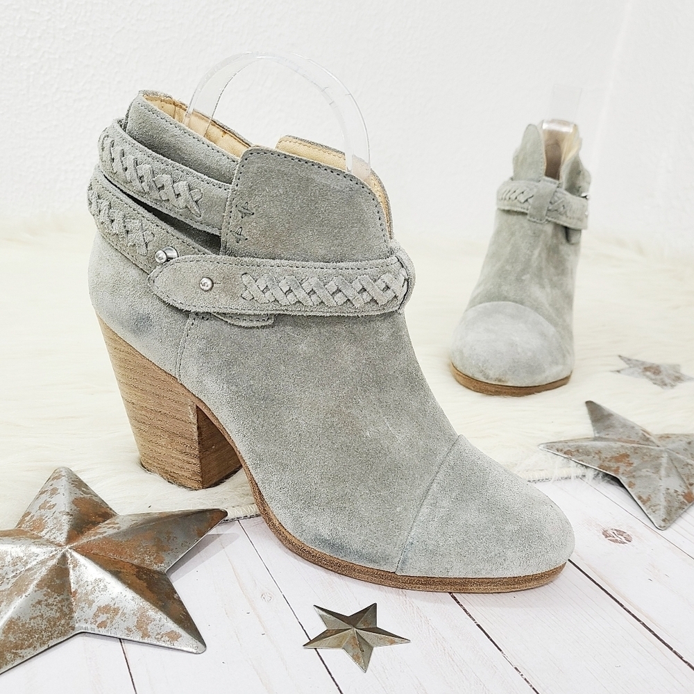 Rag & Bone Harrow ankle boots Cemento gray suede size 36.5